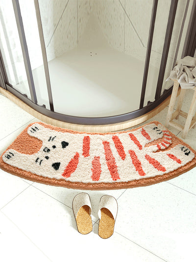 Home Curved Bathroom Absorbent Floor Mat